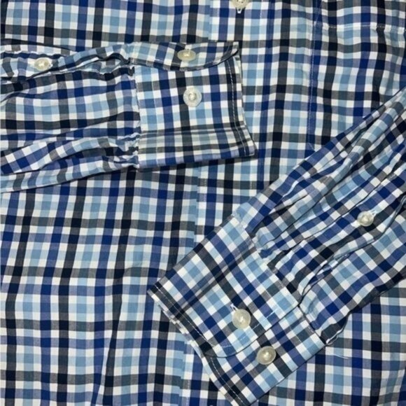 Pendleton Bridgeport Plaid Button-Down Blue & White 100% Cotton Shirt Mens Sz S - Picture 3 of 8